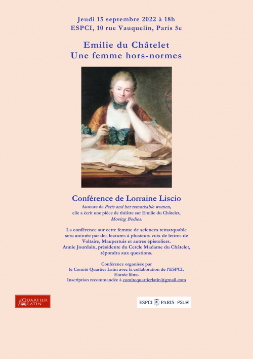 affiche conférence emilie du châtelet