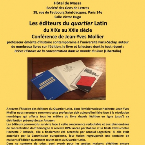 affiche conférence mollier editeurs du quartier latin